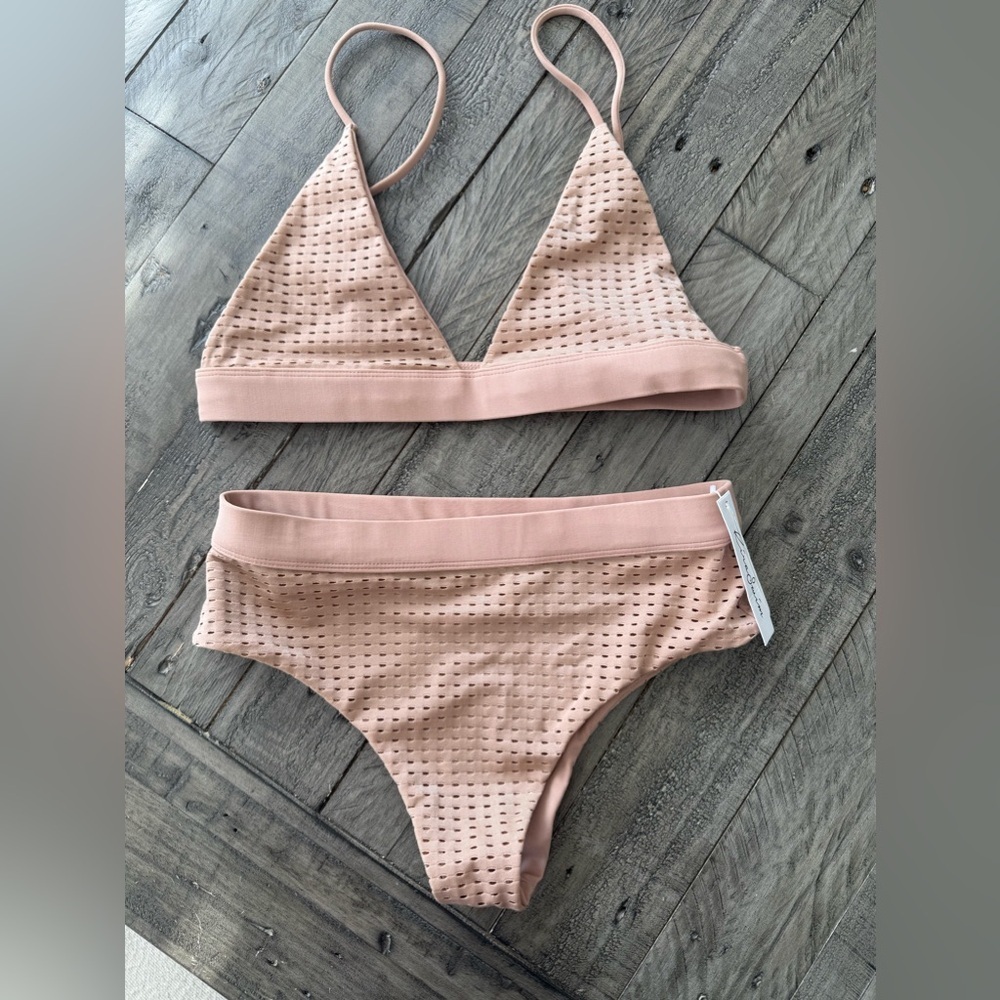 BNWT Kira Swimwear Perforated Bikini, size medium.